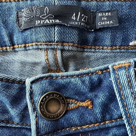 Prana Organic Cotton High Rise Distressed Denim Skinny Jeans Womens 4/27 - Picture 7 of 8